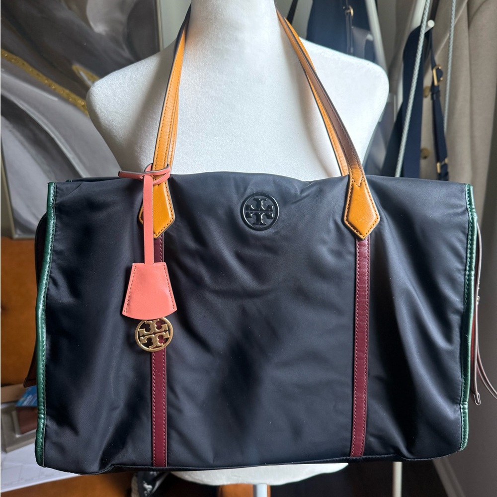 Tory Burch Ella Nylon Color Block Tote